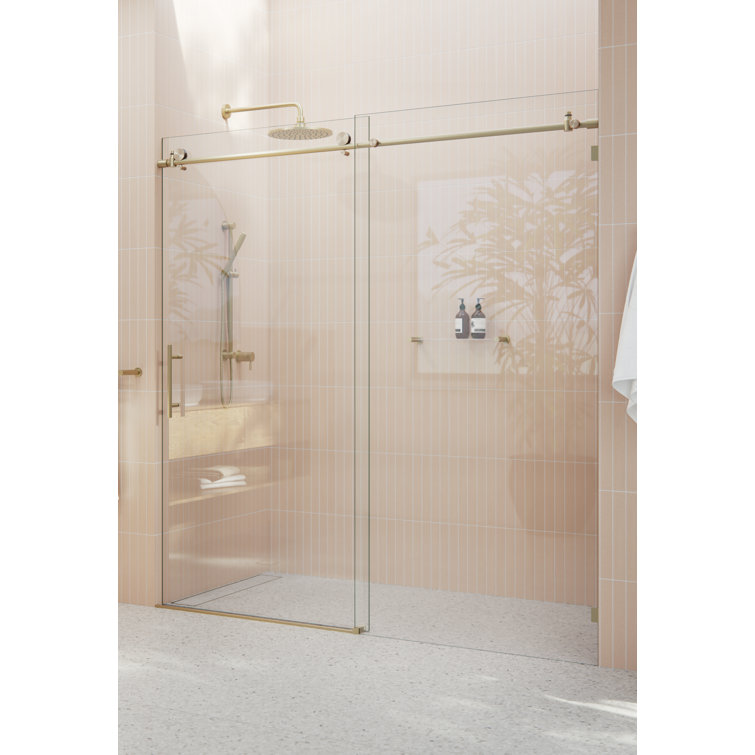 Eclipse 64'' Bronze Frameless Sliding Shower Door