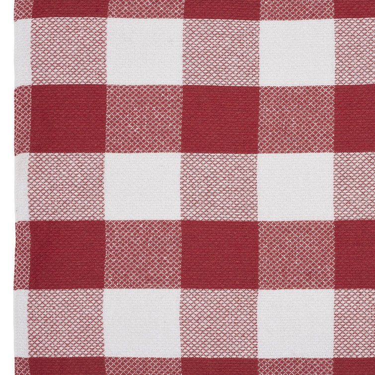 Annie Red and White Cotton Plaid Rectangle Placemat Set