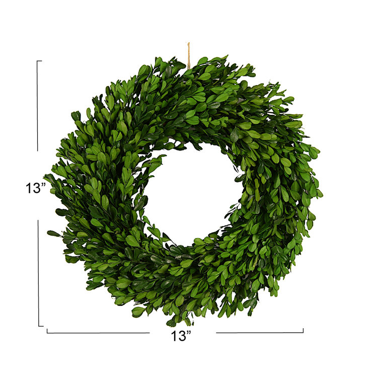 Green Artificial Boxwood Wreath for Front Door