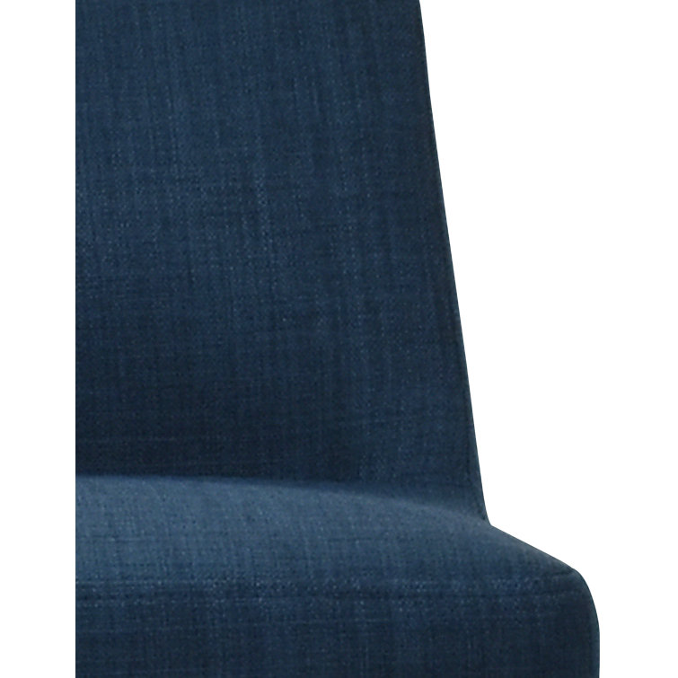 Blue Upholstered Low Back Steel Counter Stool with Footrest