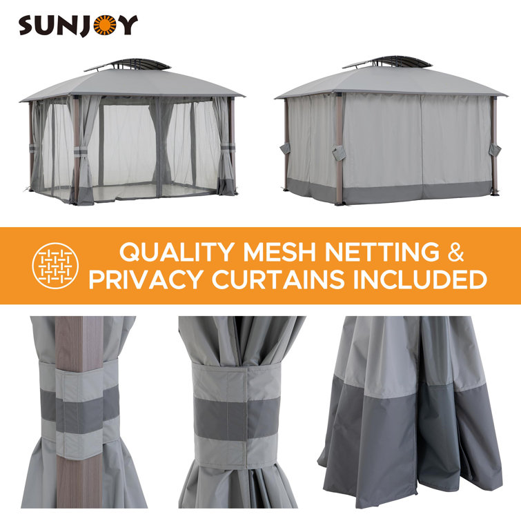 Fremont 11x13 Gray Soft Top Gazebo with Galvanized Steel Frame