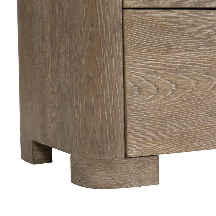Aventura Transitional Brown 2-Drawer Nightstand with USB Ports