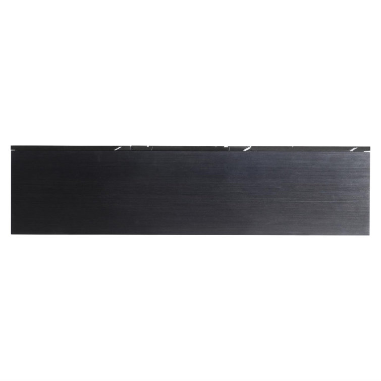 Imani 72'' Black Stone and Stainless Steel Sideboard