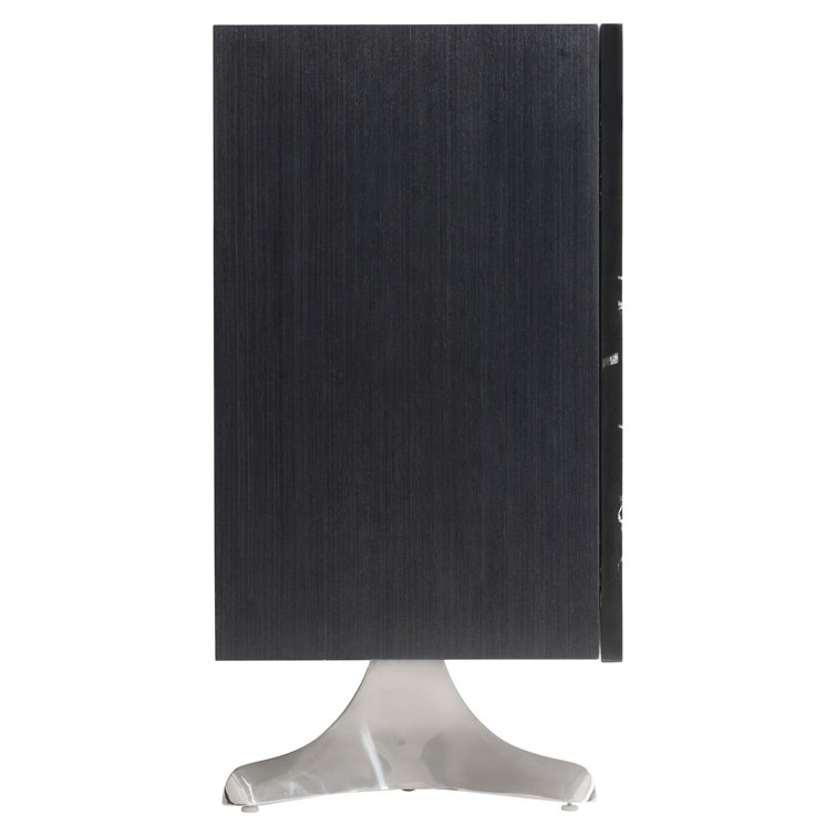 Imani 72'' Black Stone and Stainless Steel Sideboard