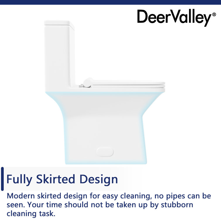 Ace White Ceramic Dual-Flush Elongated One-Piece Toilet