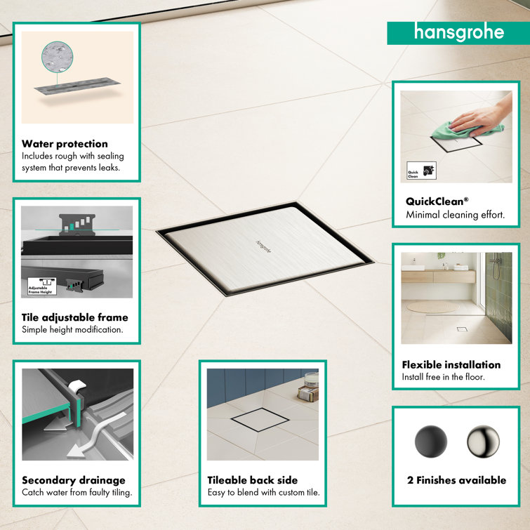 Nature Stone Stainless Steel Square Shower Drain Set