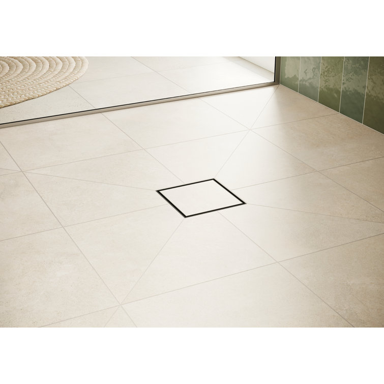 Brushed Stainless Steel 4" x 4" Tileable Shower Drain Set