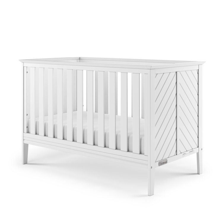 Matte White Convertible Crib and Dresser Nursery Set