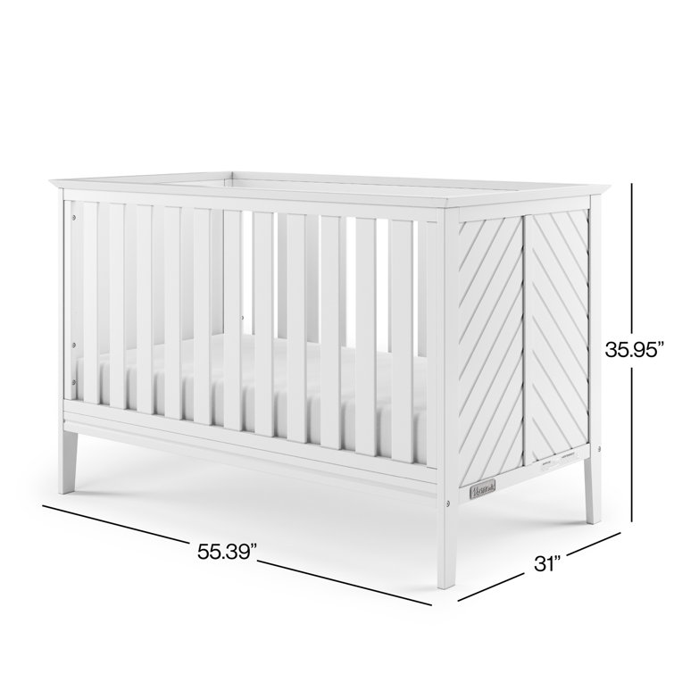 Matte White Convertible Crib and Dresser Nursery Set