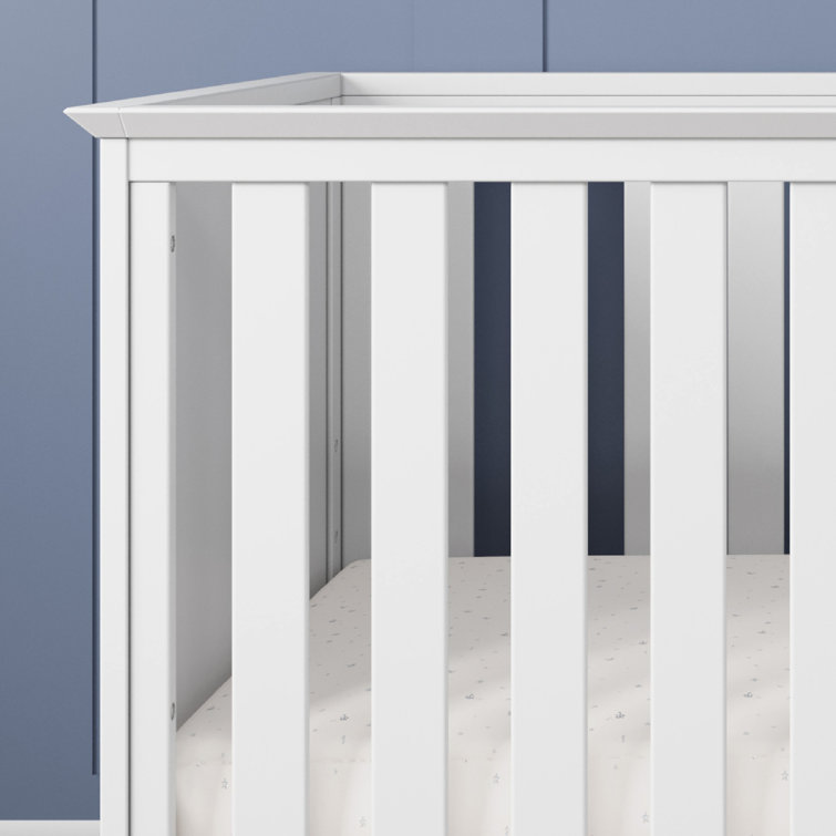 Matte White Convertible Crib and Dresser Nursery Set
