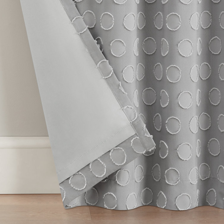 Gray 63" Polyester Blackout Nursery Curtain Panel
