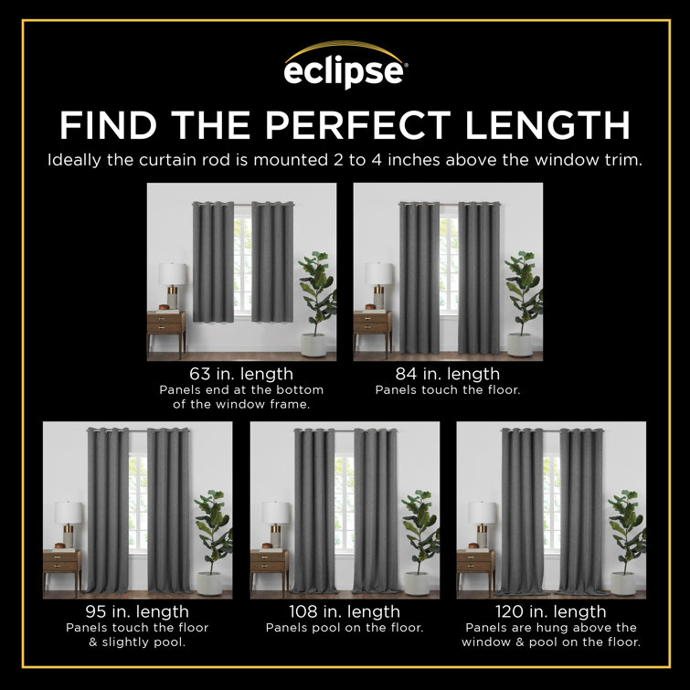 Gray 63" Polyester Blackout Nursery Curtain Panel