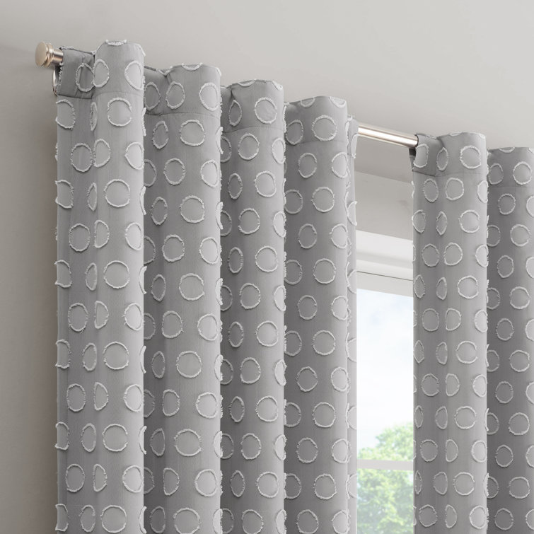 Gray 63" Polyester Blackout Nursery Curtain Panel