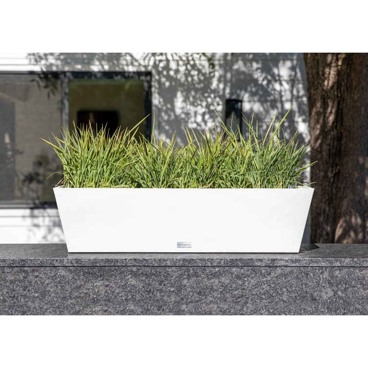 White 36" Recycled Plastic Indoor/Outdoor Window Box Planter