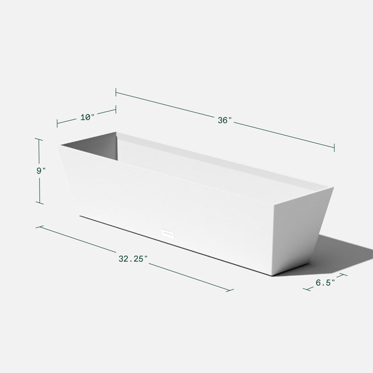 White 36" Recycled Plastic Indoor/Outdoor Window Box Planter