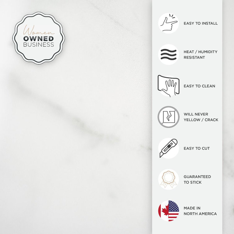 Glossy White Marble Peel and Stick Backsplash Tile