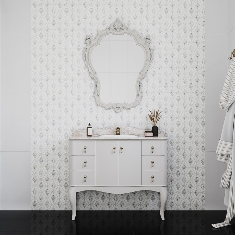 Spencer 10-inch White Polished Marble Mosaic Tile