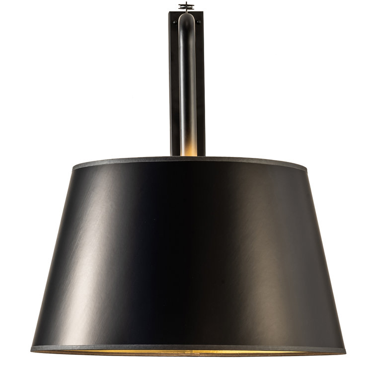 Matte Black and Gold Paper Swing Arm Wall Sconce