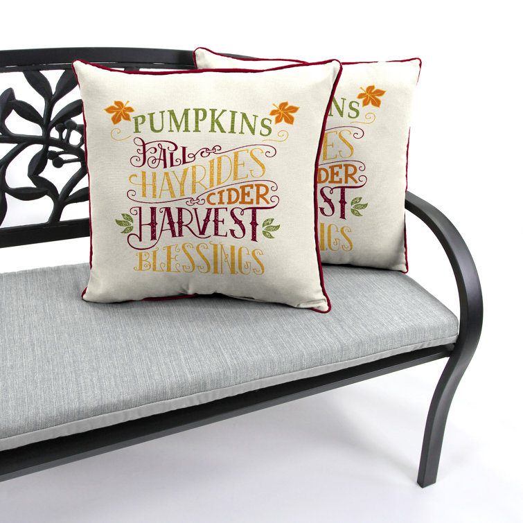 16" Square and Lumbar Outdoor Fall Throw Pillow Set