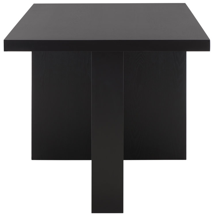 Aava Black Rectangular MDF Pedestal Dining Table