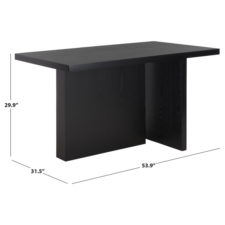 Aava Black Rectangular MDF Pedestal Dining Table