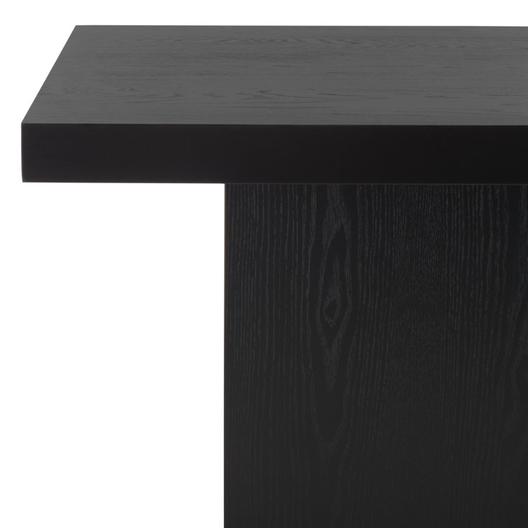 Aava Black Rectangular MDF Pedestal Dining Table