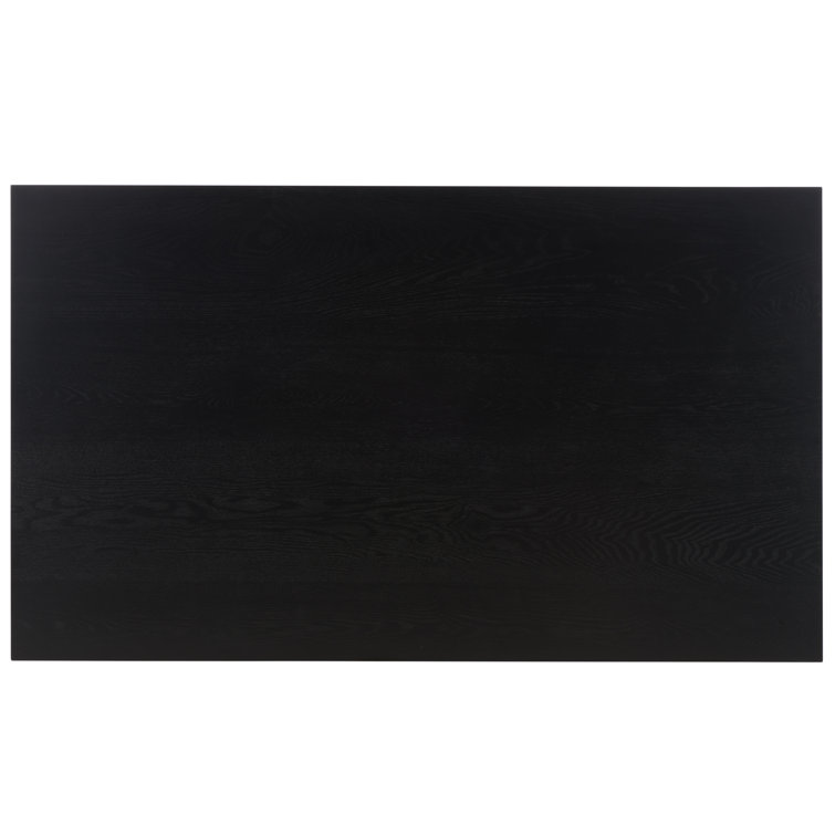 Aava Black Rectangular MDF Pedestal Dining Table
