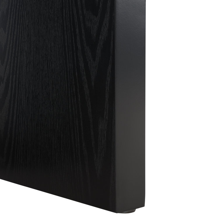 Aava Black Rectangular MDF Pedestal Dining Table