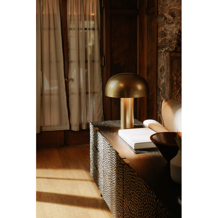 Breu Black Oak and Gold Iron 6-Drawer Sideboard