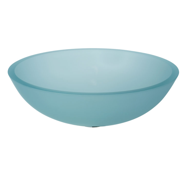 Frosted Glass Circular Above-Counter Bathroom Sink