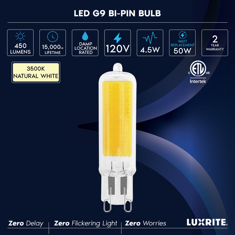 50 Watt Equivalent Dimmable Bi-Pin LED Bulb Pack