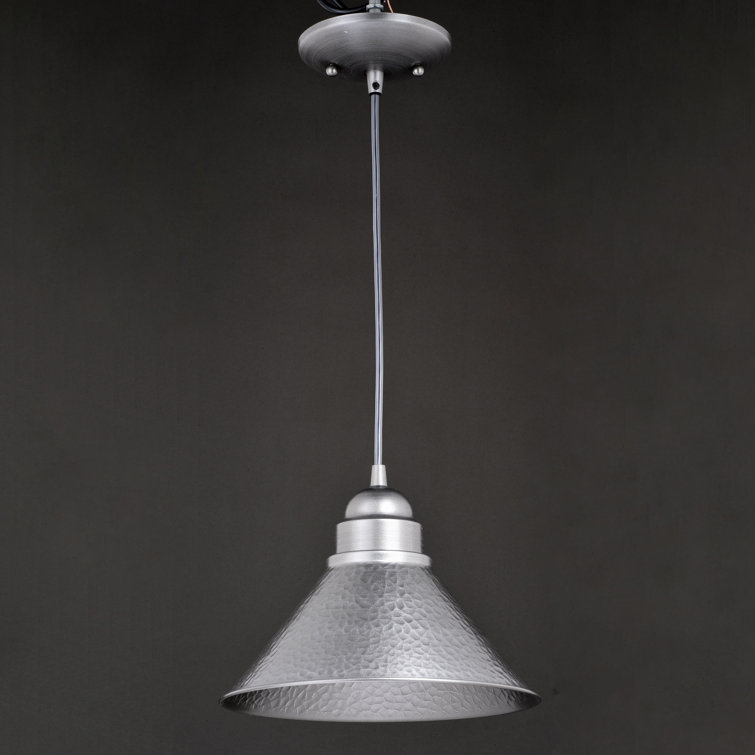 Aged Iron and Gold Farmhouse 10" Outdoor Pendant Light