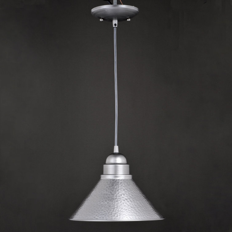 Aged Iron and Gold Farmhouse 10" Outdoor Pendant Light
