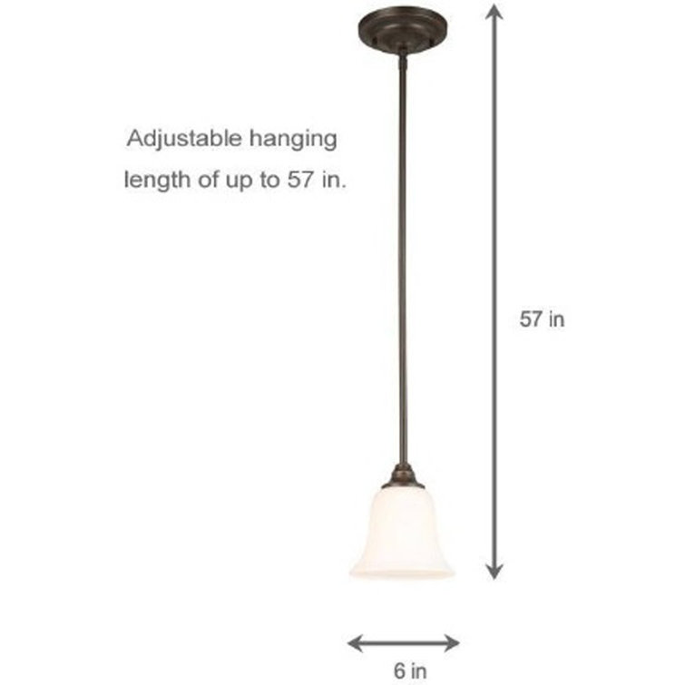 Elegant Oil-Rubbed Bronze 57" Mini Pendant with Frosted White Glass Shade