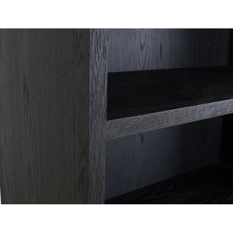 Black Oak Arched Display Cabinet with Shelving