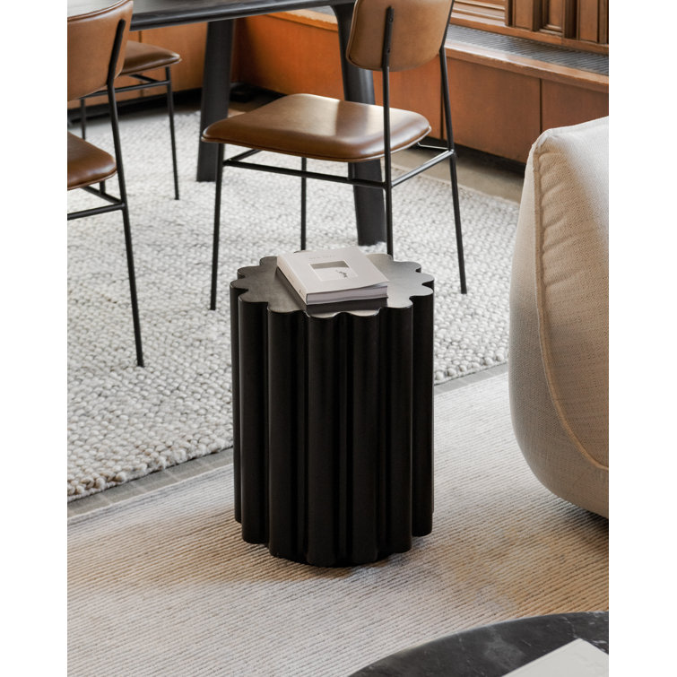 Sculptural Black Concrete Indoor/Outdoor Side Table