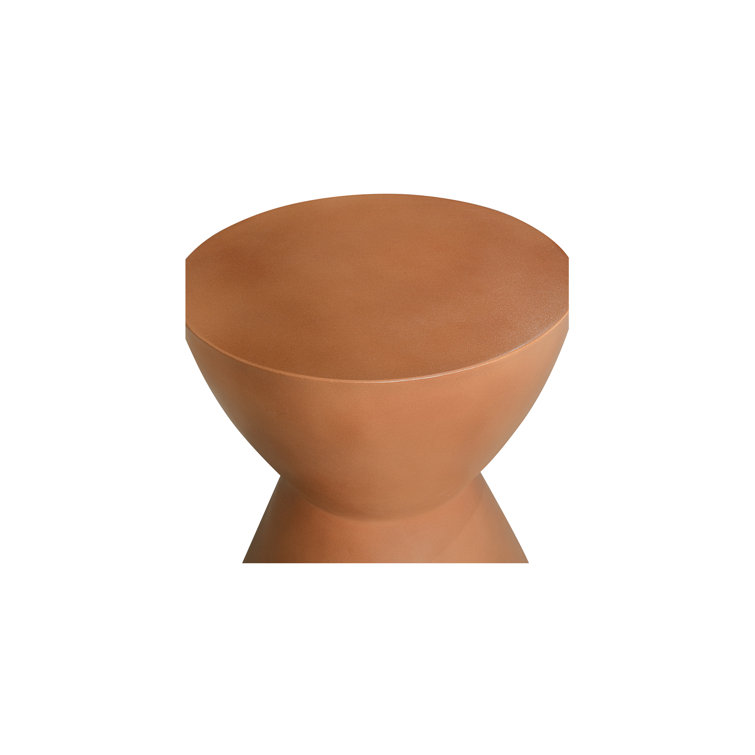 Gray Concrete Hourglass Outdoor Accent Stool