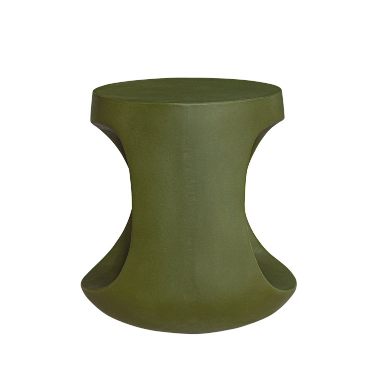 Green Concrete Backless Outdoor Bar Stool