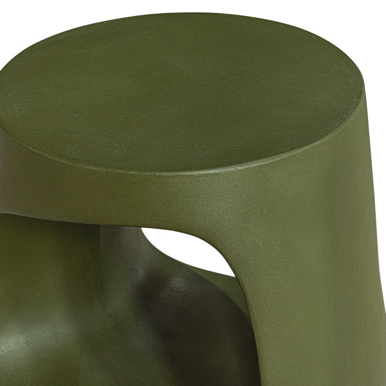 Green Concrete Backless Outdoor Bar Stool