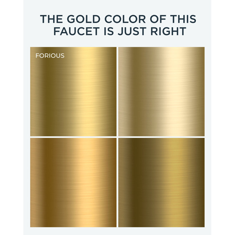 Brushed Gold Widespread Bathroom Faucet with Drain Assembly