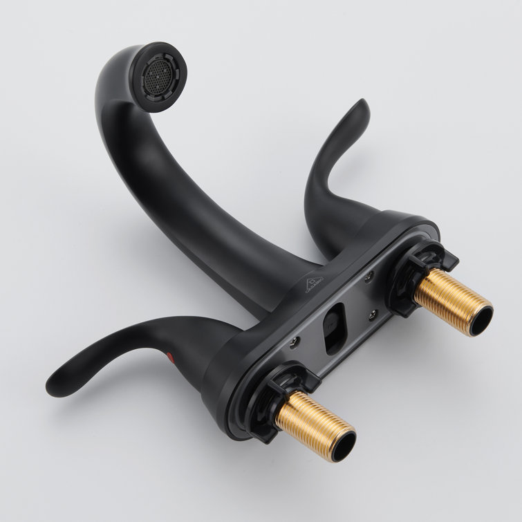 Matte Black Stainless Steel Centerset Bathroom Faucet with Drain