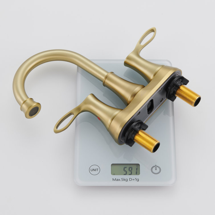 Brushed Gold Stainless Steel 4-Inch Centerset Bathroom Faucet