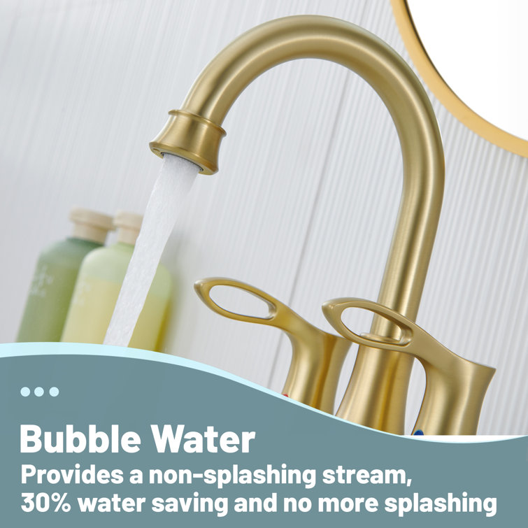 Brushed Gold Stainless Steel 4-Inch Centerset Bathroom Faucet