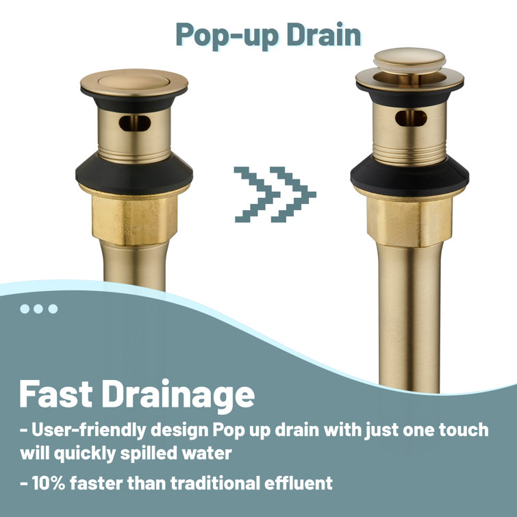 Brushed Gold Stainless Steel 4-Inch Centerset Bathroom Faucet