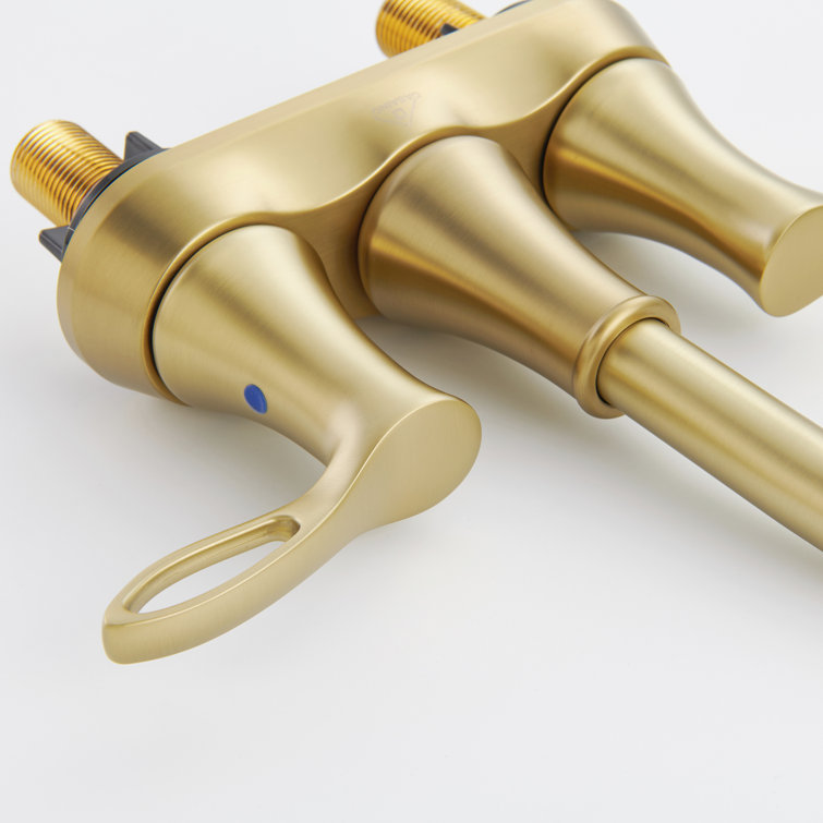 Brushed Gold Stainless Steel 4-Inch Centerset Bathroom Faucet