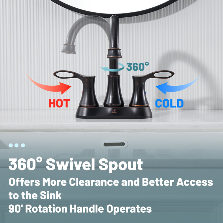 Oil Rubbed Bronze 4-Inch Double Handle Bathroom Faucet Kit