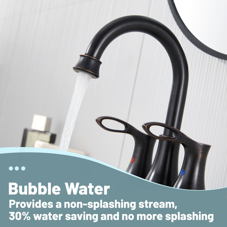 Oil Rubbed Bronze 4-Inch Double Handle Bathroom Faucet Kit