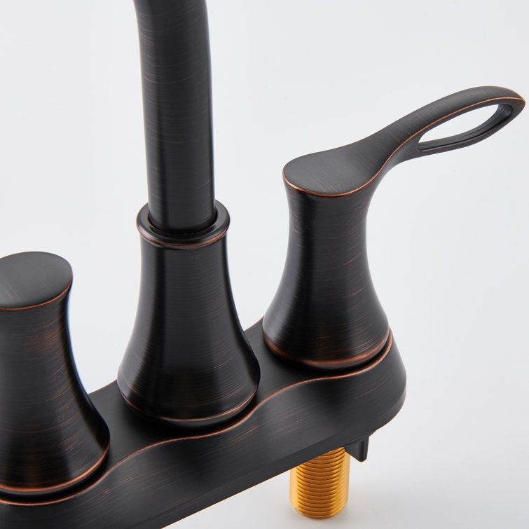 Oil Rubbed Bronze 4-Inch Double Handle Bathroom Faucet Kit