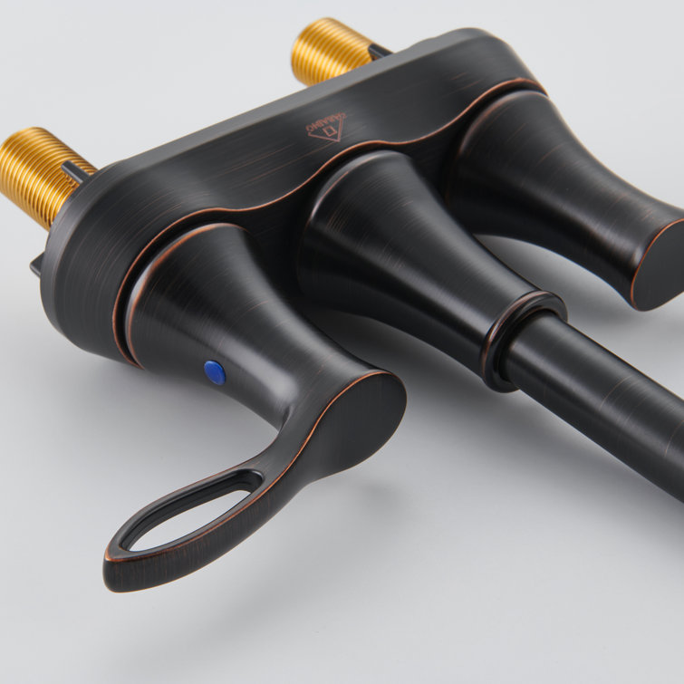 Oil Rubbed Bronze 4-Inch Double Handle Bathroom Faucet Kit