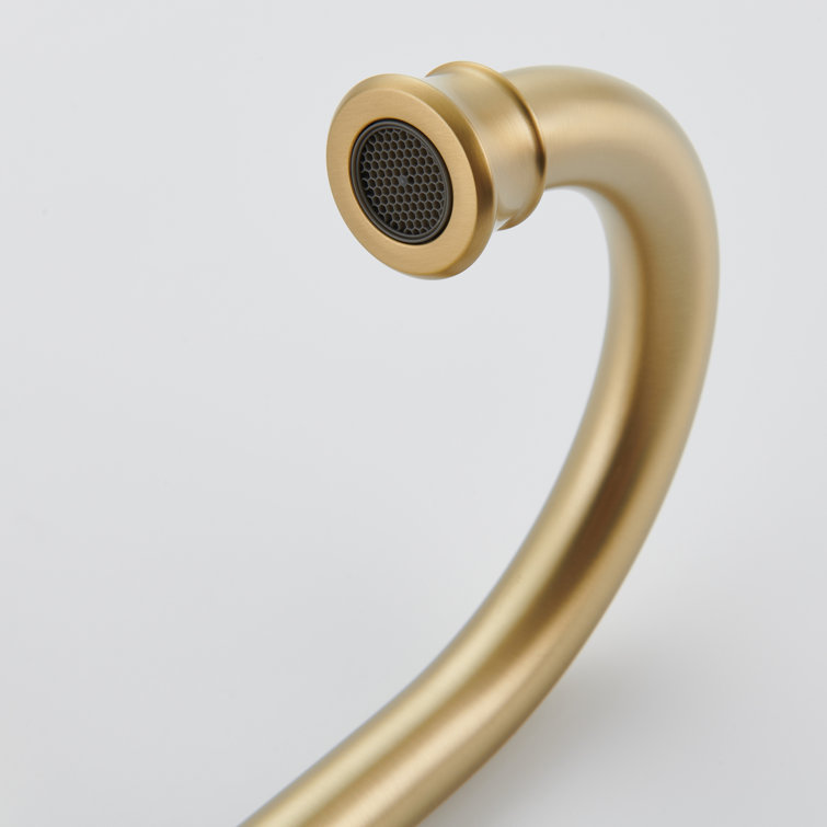 Brushed Gold Stainless Steel Double Handle Bathroom Faucet with Pop-up Drain